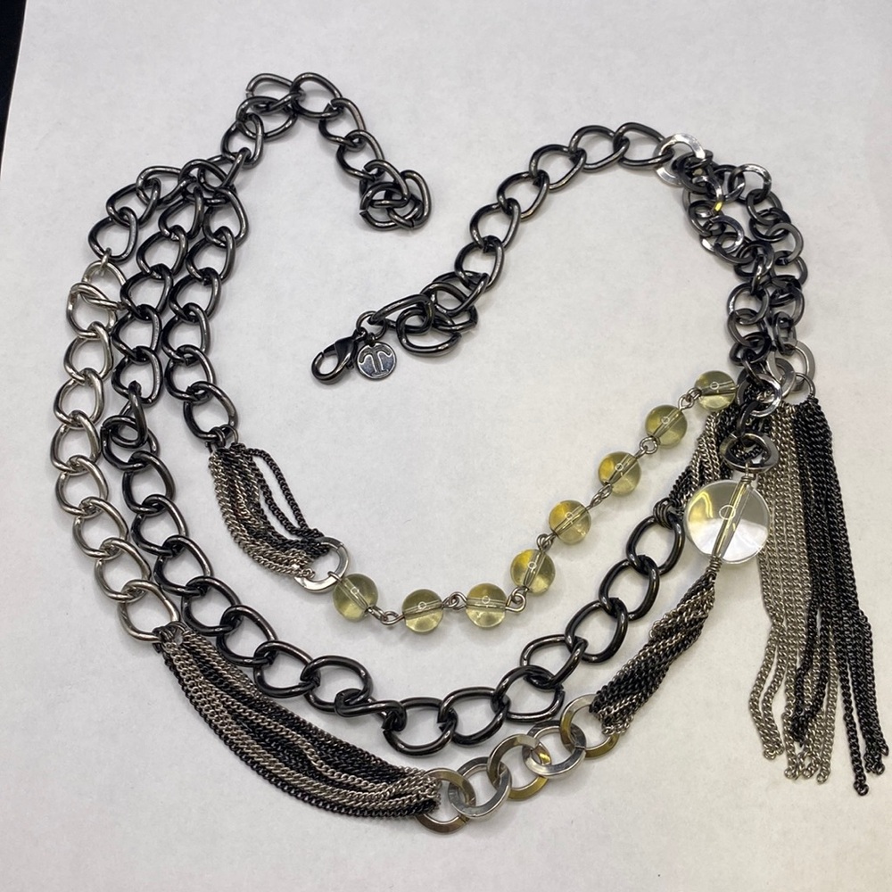 Talbot’s Triple Strand Glass & Chain Necklace